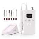 M GEM Brushless Nail Drill 35K RPM | Professional Cordless Efile Machine | Rechargeable Electric Nail File with Bits | Portable Quiet Low Vibration Tool for Acrylic, Gel, Natural Nails (White)