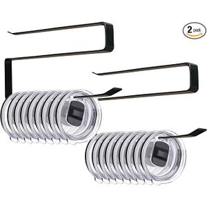 2-Pack Tumbler Lid Organizers: Up to 20 Lids, No Adhesive, No Drill, Under-Cabinet, Space-Saving Horizontal Paper Towel Hanger (Black)