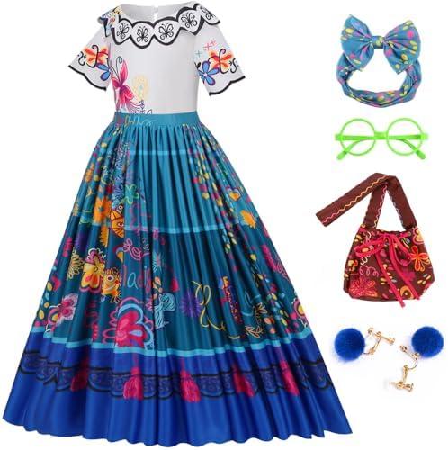 SZ-TONDA Kids Princess Costume Dress - Girls Halloween Cosplay Outfit Clothes Blue … Size 100