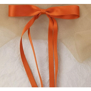 Ayesha Orange Hair Bows Clips Bows with Long Ribbon Orange Bows Barrettes Hair Accessories for Women Girls 3 PCS