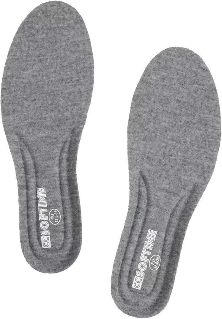 CCSOFTIME 4D Cloud Insoles - Memory Foam Inserts Super Soft Ultra Comfort Shoe Insole, Shock Absorption for Feet Relief Sole Inserts for Men and Women Grey US5-5.5
