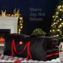 ZOBER 600D Oxford Fabric Rolling Christmas Tree Storage Bag - Fits 7.5 Ft Artificial Trees - Waterproof Christmas Tree Bag For Storage Box For Xmas, Durable Handles and Wheels - Card Slot - Black
