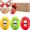 PowCube Egg Cracker, Silicone Egg Shell Opener, Cute Egg Shaped Design, Opens Eggs with Ease, A Little Happiness Boost for Your Kitchen. (3Pack–Green, Red, Yellow)