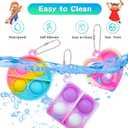 ONKULL Pop Fidget Keychain 30 Pack ,Mini Fidget Toys Bulk ,Sensory Toys for Kids ,Party Favors for Kids 4-8,8-12 Year ,Back to School Gifts for Classroom ,Back to School for Students Goodie Bags