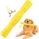 Dog Squeaky Toys Interactive Dog Toys for Aggressive Chewers Tough Rubber Chew Toys for Medium/Large Breed, Indestructible Puppy Chew Toys for Teething (Yellow)