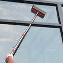 Window Squeegee for Window Cleaning, Squeegee Window Cleaner Tool 2 in 1 Car Window Cleaning Tool with Extension Pole 58 Telescopic Window Washing Equipment, Shower Squeegee for Shower Glass Door
