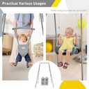 FUNLIO Foldable Swing Stand for Kids with 4 Sandbags, Heavy Duty Metal A-Frame Indoor/Outdoor for Backyard, Suitable Most Toddler/Baby Jumper/Hammock Chair - Grey