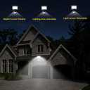 SUNLONG Solar Motion Lights Outdoor Waterproof Motion Sensor Outdoor Lights Digital Adjustable PIR Security Lighting for Front Door Patio Deck Pathway (Natural White)