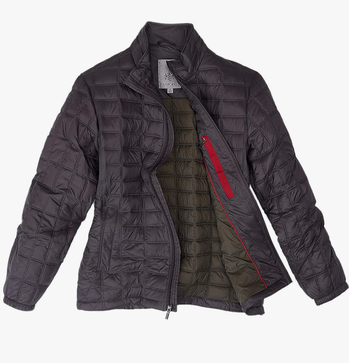 Rainforest | NYLON CIRE QUILTED THERMOLUXE JACKET | Graphite | XL
