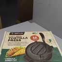 SIRCLES Tortilla Press 12 Inch Cast Iron - Extra Large, Heavy Duty 12 Inch Tortilla Press - Ebook Tortilla recipes - 5 Non-Slip Rubber Feet - Pre-Seasoned - Prensa Para Tortillas De 12 Pulgadas Grande