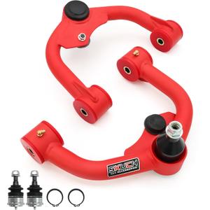 1-3" Lift Front Upper Control Arms for Nissan Xterra 2005-2015, Nissan Frontier 2005-2021, Pathfinder 2004-2018, PU Bushing, 2 Replacement Ball Joints, Wrinkle Red