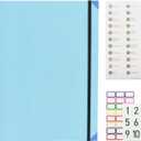 Important Document Organizer, A4 Portfolio Binder Folder with Labels, Blue