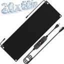 20x60in Heated Snow Melting Mats,No-Slip Rubber Heated Outdoor Mats,Snow and Ice Melting Mats for Winter Outdoor Stairs,Steps,Doorways,Walkways,Driveway,3 in/h Melting Speed, Black