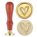 Heart Wax Seal Stamp, Yoption Vintage Brass Head Wooden Handle Sealing Stamp for Wedding Invitations