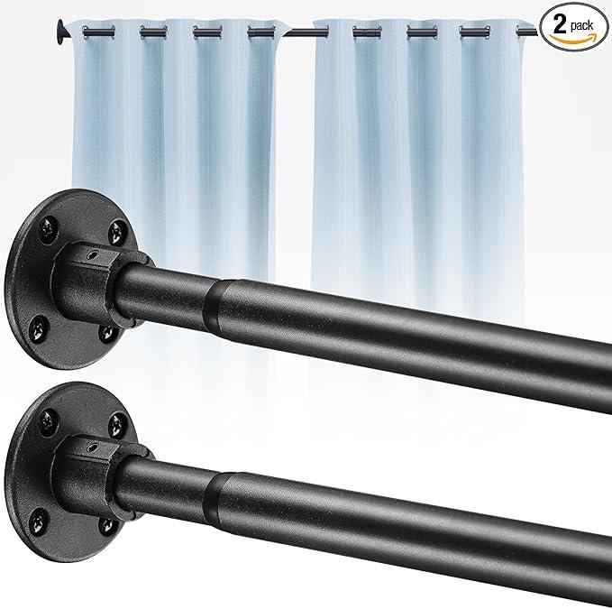 UIABOPZ Shower Curtain Rods, 2964inch Adjustable Shower Pole  Heavy Duty Shower Rods for Bathroom Matte Black (1 Pack)