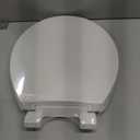 Round Toilet Seat, Standard 16.5 Slow/Soft Close Round Toilet Seat for Round Toilets, No-Slam Quiet-Close Lid, Easy-to-Install, White, Durable Never-Loosen Design