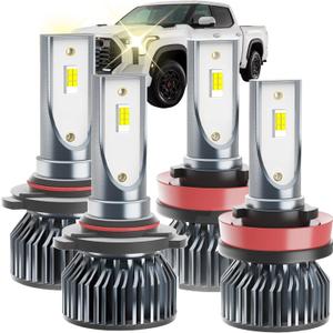 Tundra Dedicated Accessory,Fit for 2007 2008 2009 2010 2011 2012 2013 Tundra,6000 K Dedicated 05 H 11 L,Plug and Play,No Errors,Pack of 4