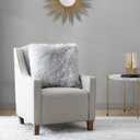 Juicy Couture Square One Piece Living Room and Bedroom Dcor, Premium Throw Pillow, 22"x22", Sheepskin Grey Faux Fur