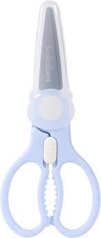 Premium Stainless Steel Portable Baby Food Safety Scissors, Detachable Feeding Shears for Toddlers Infant Kids Food Cutting Meats Noodles Vegetables with Protactive Cover