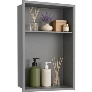 18 x 12'' Stainless Steel Shower Niche, Gray, 1 Shelf