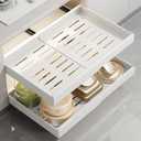 Pull Out Drawers for Cabinets, 2 Packs Expandable(12.6''-20.5'') Slide Out Shelves for Kitchen Cabinets, Pullout Cabinet Organizer with Adhesive Nano Film and Screws for Kitchen Cabinet Organization