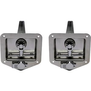 TCH Hardware 2 Pack Stainless Steel T-Handle Cam Latch with Mounting Holes & Dust Cover Lock - Folding T Handle Latch RV Camper Truck Trailer Toolbox