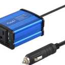 Modified sine wave power inverter 150 watt rated power and 300 watt surge power with 2 USB port output. (Blue)