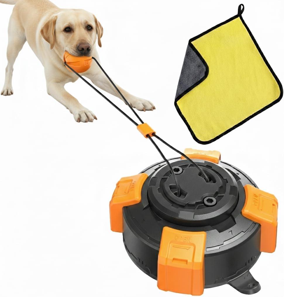 Suction Cup Dog Toy & Chew Toy for Aggressive Chewers - Interactive Tug of War Toy with Steel Rope for Large & Medium Dogs, Unbreakable Pull Toy for Mental Stimulation & Boredom Relief