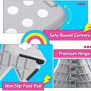 Delxo Folding Step Stool, 11 inch Non-Slip Foldable Stools for Kids & Adults Up to 300 LBS, Step Stool with Handle, Lightweight for Kitchen, Bathroom, Bedroom, Garden, Grey, 1PC