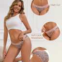 INNERSY Women's Cotton Bikini Underwear High Cut Lace Hipster Panties 4-Pack (Beige, M)