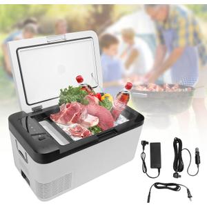 Portable Car Refrigerator Freezer 12/24V DC and 110-240V AC (-4F~68F) 18L /19 Quart Mini Fridge Cooler for RV Van Vehicle Boat Traveling Outdoor Picnic BBQ Camping Fishing