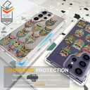 Compatible with Samsung Galaxy S24 Ultra Cases with Design, Cute Transparent Designer Phone Case for Women Girls Girly with Heavy Duty Protective Bumper (Clear Owls Cartoon Animals)