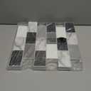 Art3d Peel and Stick Black White Grey Marble Wall Tiles  12"x12" Thicker Design Backsplash, Self-Adhesive Tile for Kitchen & Bathroom Decor