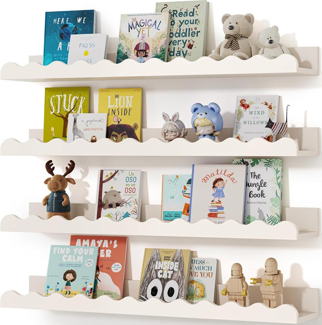 Seocry Nusery Shelves (White, 23 Inches)
