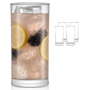 Libbey Province Tumbler and Rocks Glass Set, Elegant Drinkware Glasses Set of 4, Tall Drinking Glasses for Everyday Use or Any Special Occasion, 15.2 Ounces