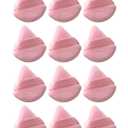 12 Pieces Powder Puff Face Soft Triangle Makeup Puff Velour Makeup Sponge Beauty Blender for Loose Powder Stocking Stuffers for Women, Pink