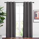 NICETOWN Blackout Window Curtains 84 inch Long - Grommet Top Room Darkening Thermal Insulated Solid Vertical Drapes for Bedroom/Kid Room (2 Panels, 37 x 84 Inch, Grey)