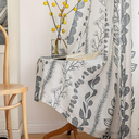 MEETSKY Boho Curtains for Living Room Linen Farmhouse Curtains Drapes for Bedroom Drapes84 Inch Length 2 Panels Bohemian Light Filtering Rod Pocket Window Curtains Black and White Leaf Curtains