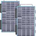 Gonex Fishing Tackle Boxes, 2-Pack Waterproof 3700 Tackle Trays with Adjustable Dividers, Portable Clear Plastic Tackle Organizers with DIY Dividers for Lures, Hooks, Bass Gear, Gray
