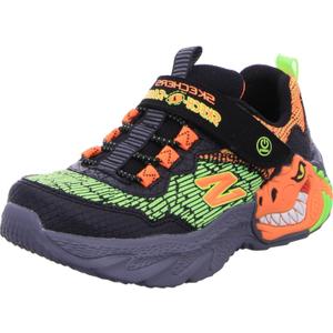 Skechers Kids Boy's Dino-Lights Sneaker (1 Little Kid, Black/Orange)