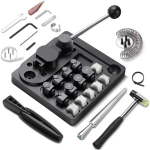 XIIW Ring Bender Ring Bending Tool for Spoon Rings Jewelry Making Kit with Nylon Dies 2 Ring Blanks Ring Bending Maker Machine Sizer Measuring Tool Multi-Functional Jewelry Tool (Standard)