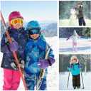 Kids Snow Gloves for Skiing Kids Mitten Winter Waterproof Girls and Boys Snow Gloves for Winter Cold Weather (Purple)