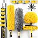 30 Foot High Ceiling Duster Kits with 4.7-24ft Heavy Duty Extension Pole, High Reach Duster for Cleaning,Microfiber Feather Duster,Cobweb Duster,Ceiling Fan Duster,Window Squeegee & Cleaner