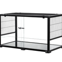 OIIBO Large Glass & Wire 2-in-1 Dwarf Hamster Cage, Chew-Proof, 32" L x 16" W x 18" H, Dual Use as Reptile Terrarium