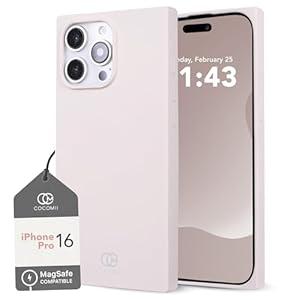COCOMII Rectangle Case for iPhone 16 Pro, Compatible with MagSafe, Matte Ivory Silicone