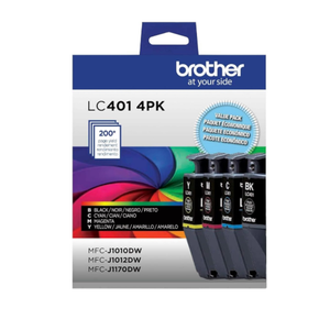 Brother Genuine LC4014PKS Standard Yield 4Pack Ink Cartridges – Includes 1 Cartridge Each of Black, Cyan, Magenta and Yellow