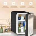 CUTIEWORLD Makeup Fridge With Dimmable LED Light Mirror, 4L Mini Fridge for Bedroom, Car, Office & Dorm, Cooler & Warmer, Portable Small Refrigerator for Cosmetics, Skin Care and Food, Black