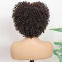 Medium Brown Synthetic Curly Wigs For Black Women Short Curly afro Wig With Bangs Synthetic Hair Heat Resistant African American Wigs
