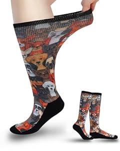 YOKEEP Diabetic Socks for Women & Men Extra Wide, Over The Calf Non Binding Diabetic Lymphedema Neuropathy Edema Swollen Feet Cast Boot Socks Bariatric for Women Men, L