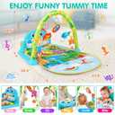 UMIKU Baby Gym Play Mats Baby Tummy Time Mat Musical Activity Center for Newborn Infant Piano Babies Play Mat Music & Light Newborn Infant Gifts for Babies 0-3 6 9 12 Months Dinosaur Style